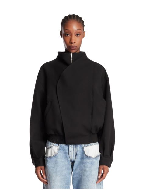 armarium Black Wool Bomber Jacket