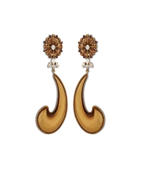 crystal-embellished paisley earrings