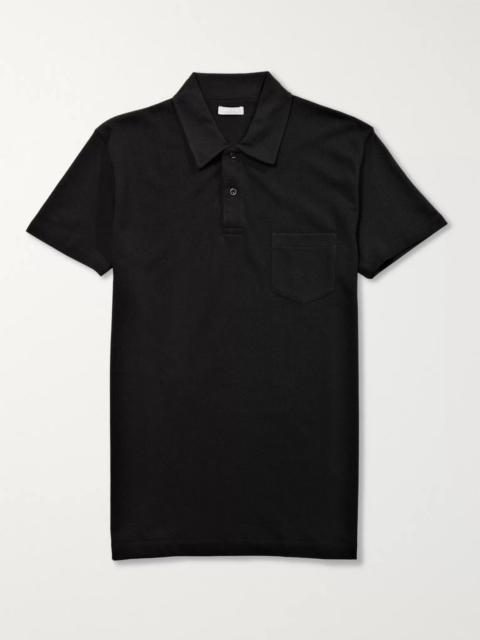 Sunspel Riviera Slim-Fit Cotton-Mesh Polo Shirt