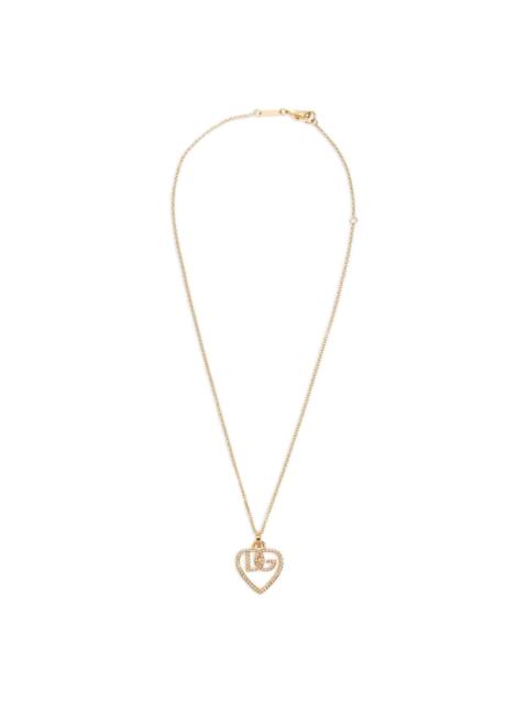 Dolce & Gabbana rhinestone-embellished heart-pendant necklace