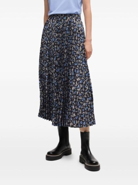 BOSS floral-print midi skirt