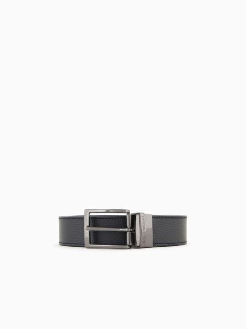 EMPORIO ARMANI Palmellato-leather printed reversible belt