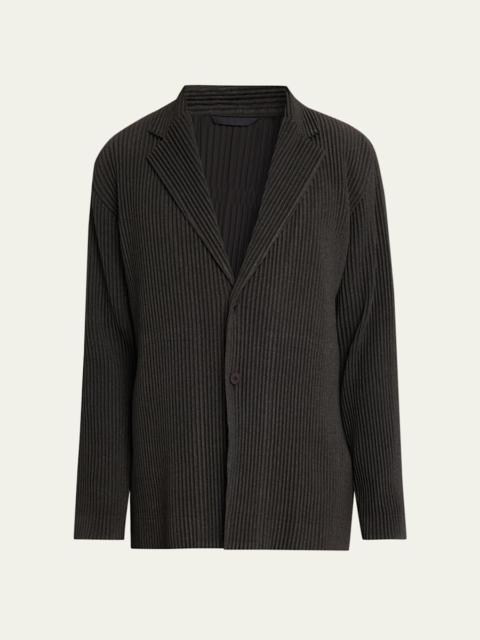 ISSEY MIYAKE Men's Wool Like Light Pleated Single-Breasted Blazer