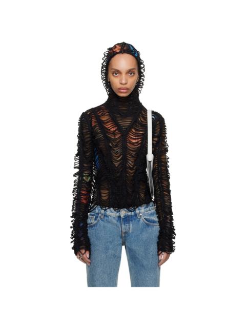 Jean Paul Gaultier Brown Shayne Oliver Edition 'The Slashed City' Hoodie