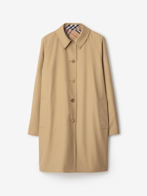 Long Reversible Gabardine Car Coat