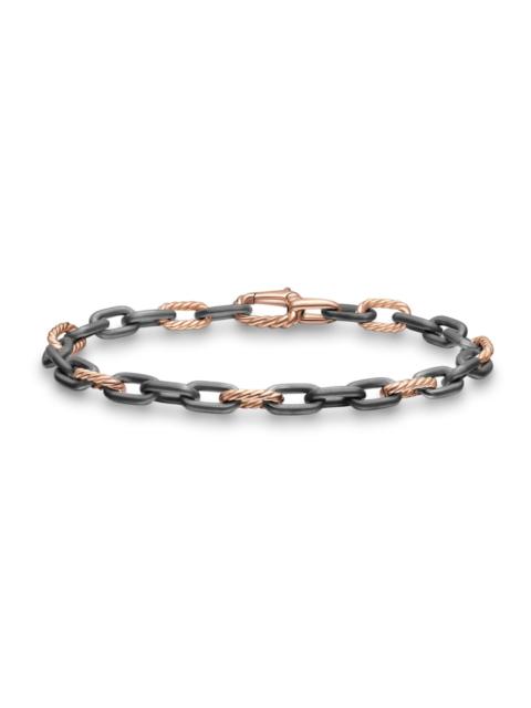 DAVID YURMAN Men's DY Madison Chain Bracelet in Grey Titanium - Rose Gold