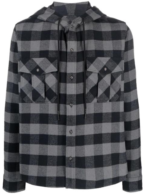 Off-White Arrows-print 체크 후드 셔츠