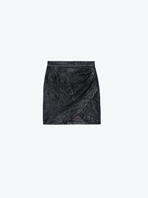 Julipe Crinkled Leather Skirt