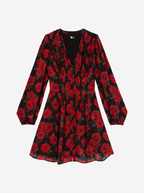 The Kooples RED FLORAL PRINT SHORT DRESS
