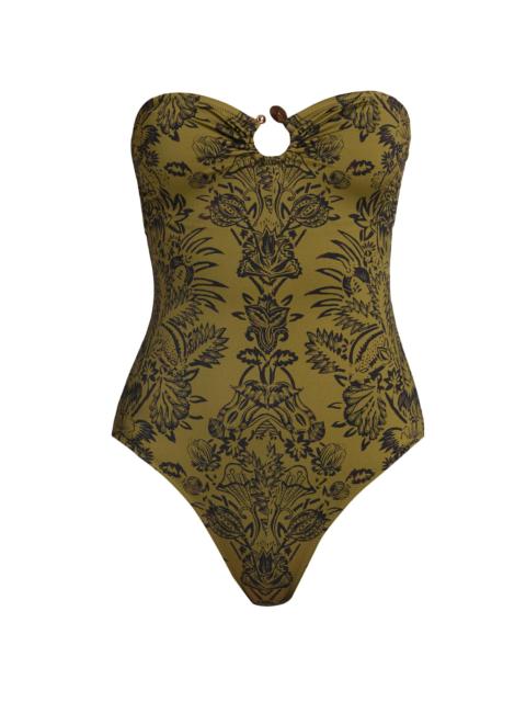 ULLA JOHNSON Women's Hydra Printed One-Piece Swimsuit - Olive Flora