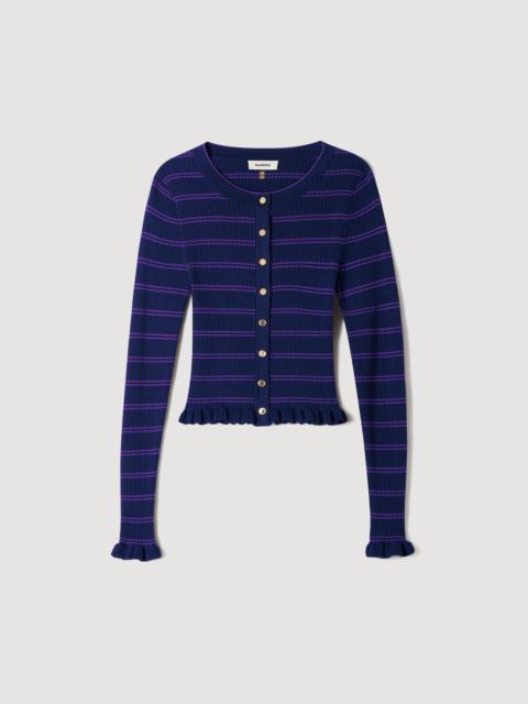 Sandro STRIPED KNIT CARDIGAN