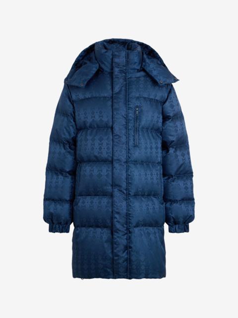 Roberto Cavalli Blue Down Jacket with RC Monogram All Over
