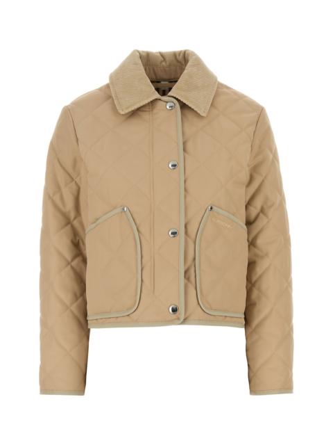 Beige polyester padded jacket