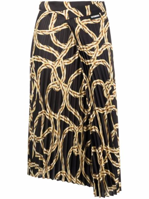 VETEMENTS chain-link print pleated skirt