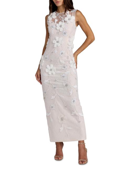 MAC DUGGAL Women's Embellished Floral Lace Maxi Dress - Ivory