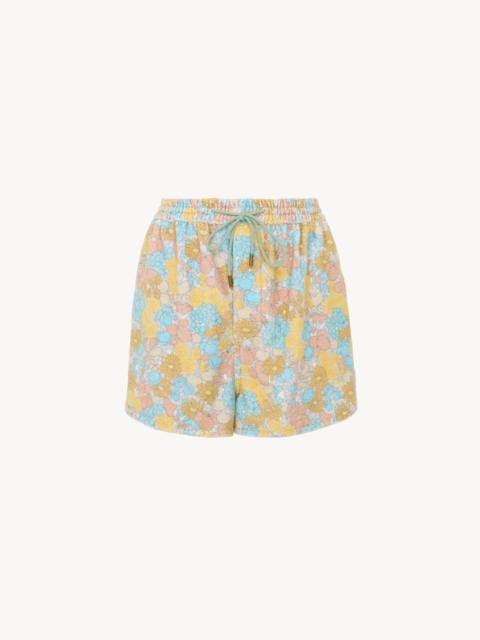 Chloé DRAWSTRING MINI SHORTS IN COTTON TOWELING