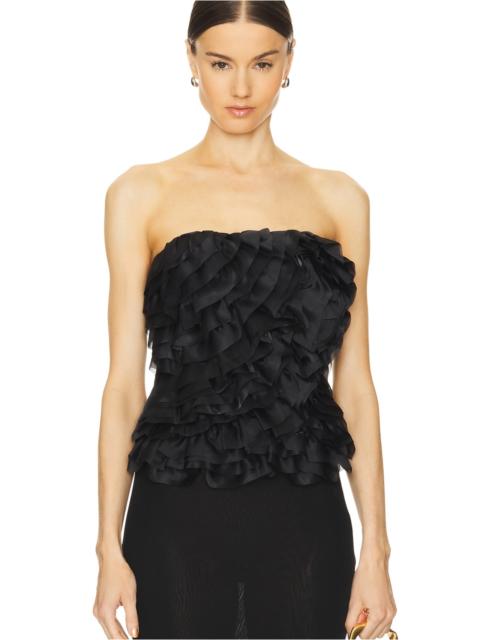 Aje. Charmed Rosette Ruffle Bustier