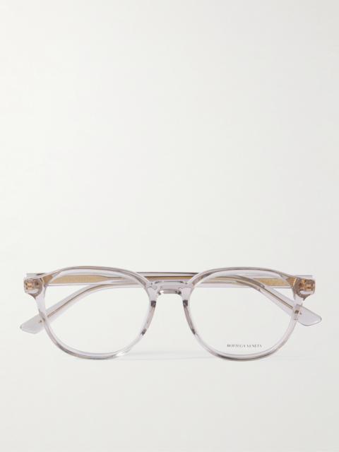 Bottega Veneta Round-Frame Recycled-Acetate and Gold-Tone Optical Glasses