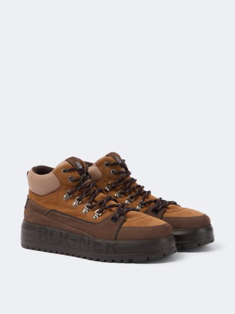 BOGNER Antwerp leather and suede lace-up boots