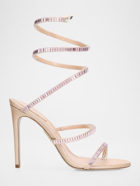 RENE CAOVILLA 105mm Cleo Embellished Leather Snake-Wrap Sandals