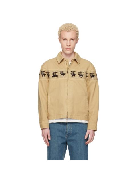 Burberry Beige Galloping Knight Cotton Canvas Jacket