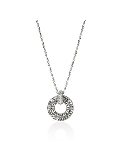JOHN HARDY Icon Link Pendant Necklace, Sterling Silver, Diamonds, 2MM