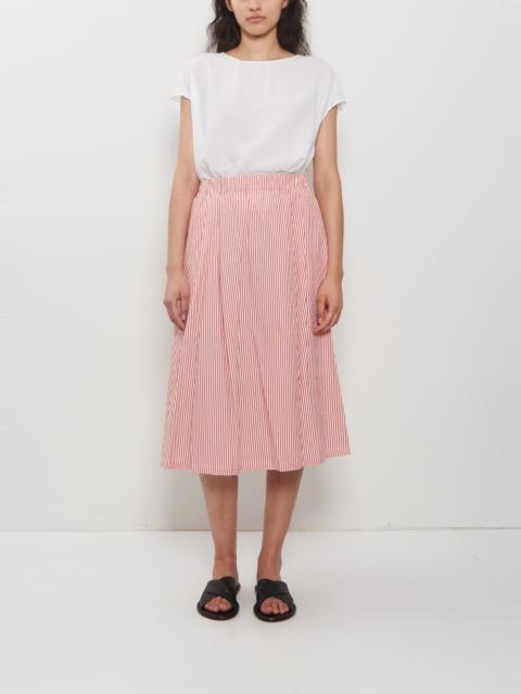 apuntob Cotton Gathered Skirt — Pomegranate Stripes