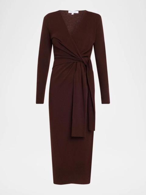 VERONICA BEARD Salomez Knit Wrap Midi Dress