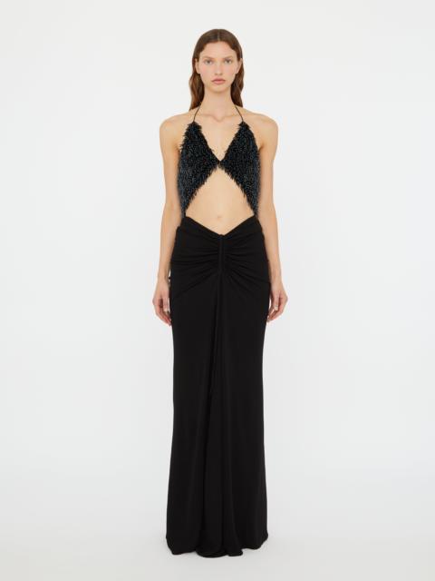 CHRISTOPHER ESBER Tiered Thorn Beaded Disconnect Dress
