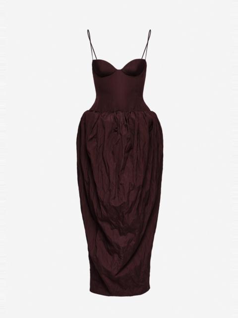 MAGDA BUTRYM Bustier dress with voluminous skirt in brown