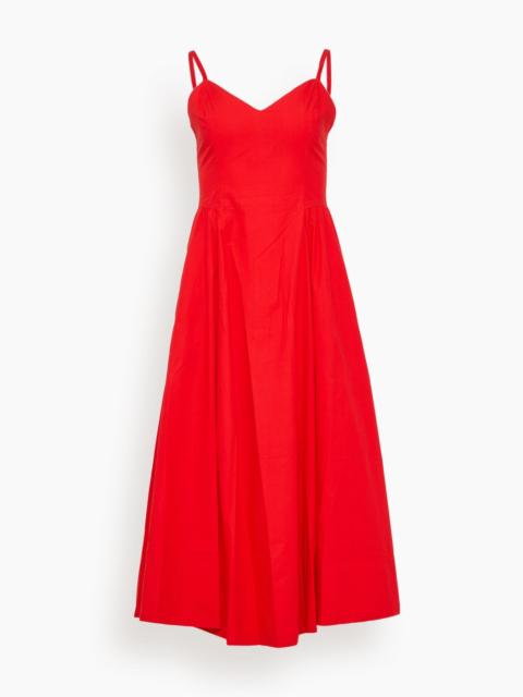 XÍRENA Bardot Dress in Red Flash