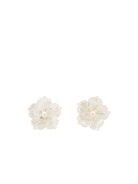 mother-of-pearl flower stud earrings