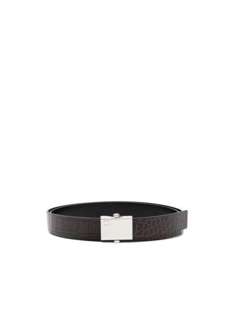FERRAGAMO crocodile-print leather belt