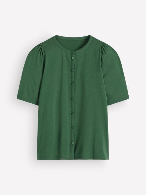 BODEN Supersoft Short Puff Shirt-Hunter Green