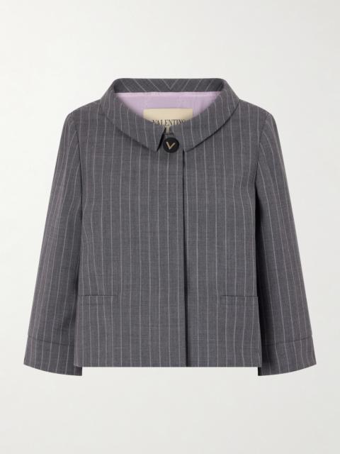 Valentino Striped Wool Grain De Poudre Jacket