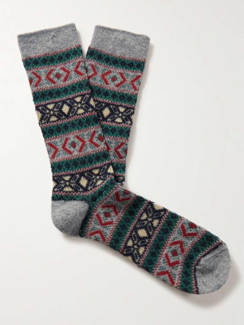 ANONYMOUSISM Jacquard-Knit Socks