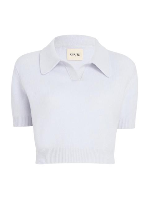 KHAITE Women's Leni Wool-Cashmere Sweater Top - Ice Blue