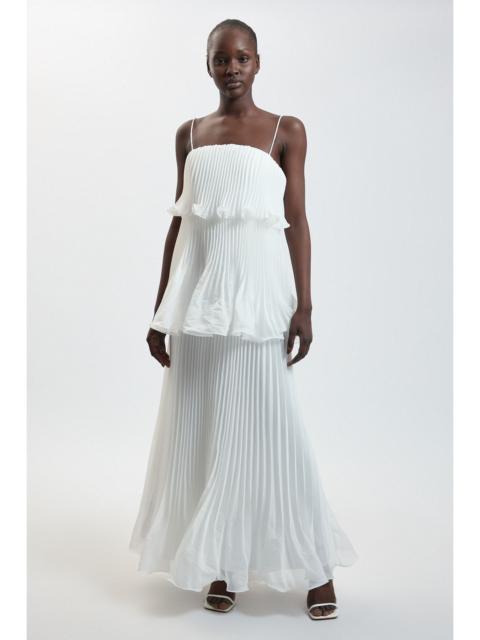 KAREN MILLEN Pleated Organdie Woven Maxi Dress