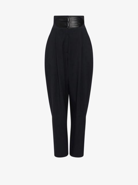 BELTED WOOL PANT