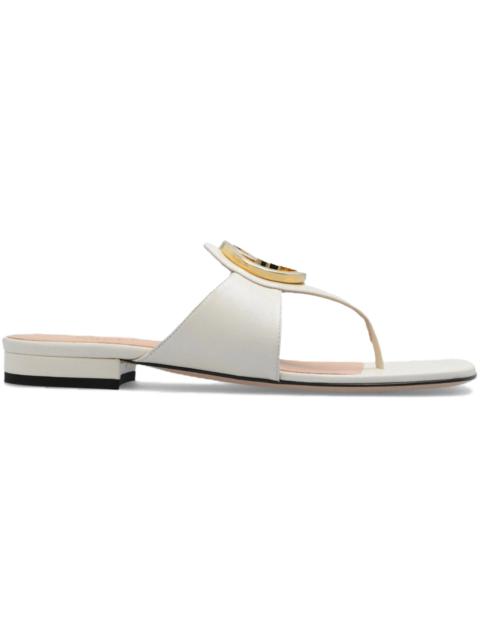 GUCCI Gucci Blondie Thong Leather Sandals White (Women's)