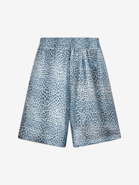 Roberto Cavalli Baby Jaguar Print Fabric Shorts