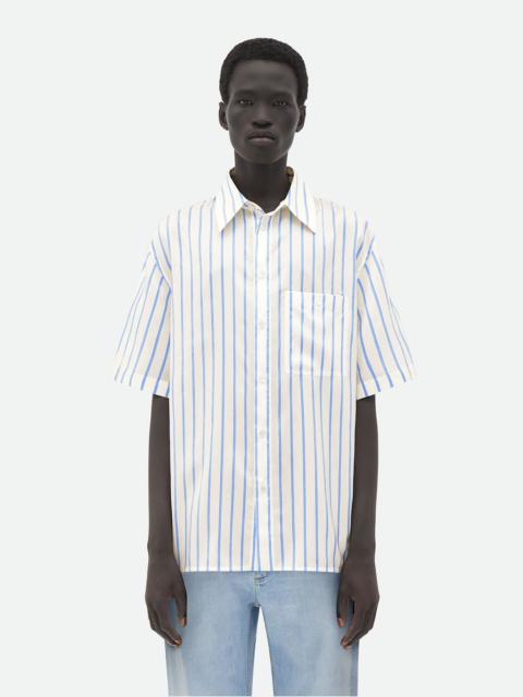 Short-Sleeved Silk Striped Shirt