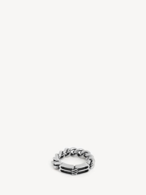 BALENCIAGA Men's Bb Icon Ring in Antique Silver
