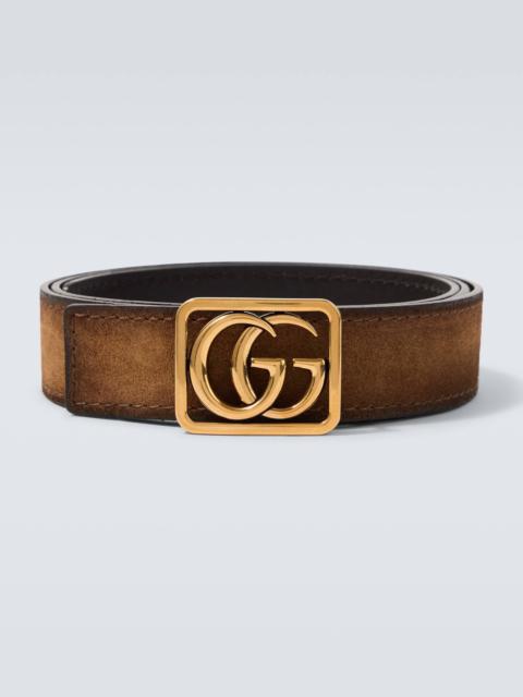GUCCI Double G reversible suede and leather belt