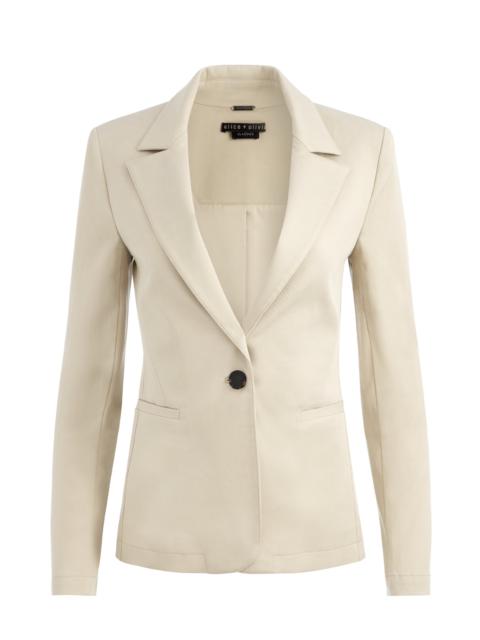 Alice + Olivia MACEY CHINO FITTED NOTCH COLLAR BLAZER