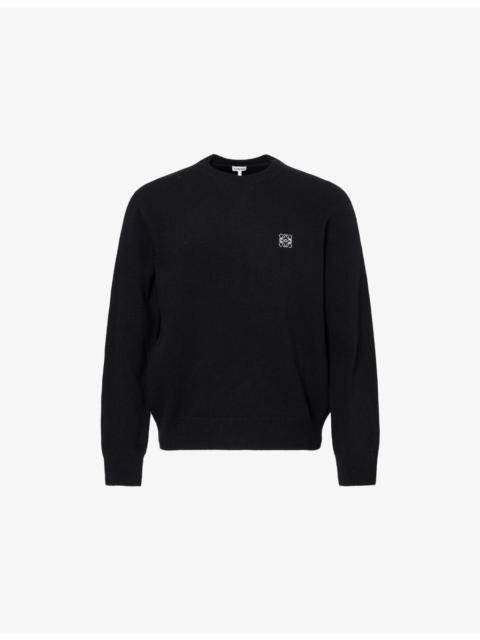 Anagram-Embroidery Crewneck Wool Jumper