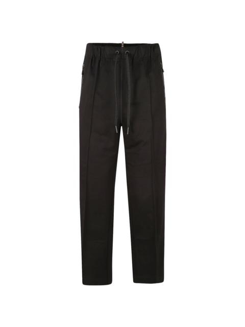 Moncler drawstring zip-detail cotton trousers