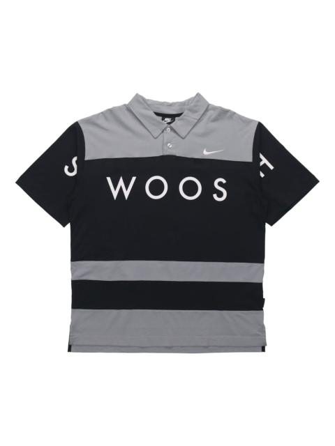 Nike Nike Sportswear Swoosh Logo Printing Contrasting Colors Loose Polo Shirt Black DJ5370-010
