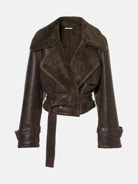 Hatti shearling-trimmed leather jacket
