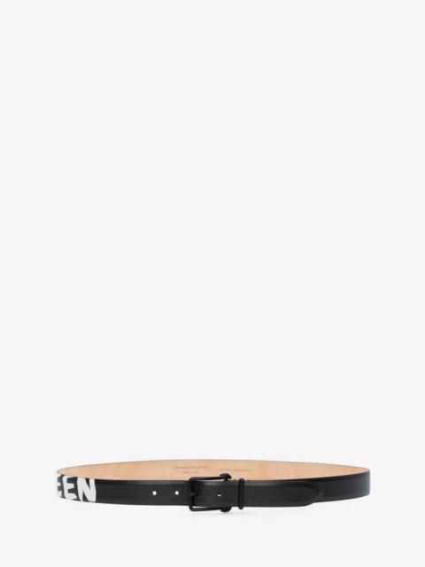 Mcqueen Graffiti Belt in Black/white